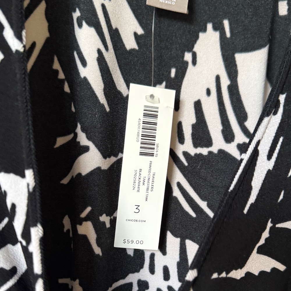 Chico's Travelers Printed Convertible Tank Size 16/18 - Picture 3 of 5